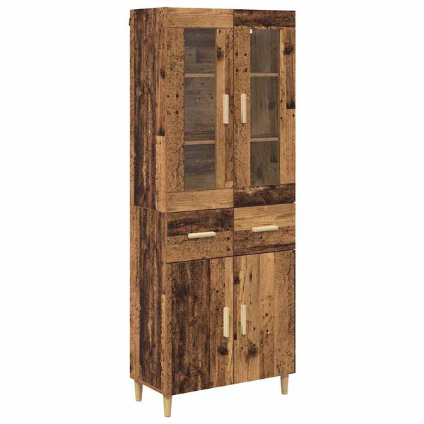 vidaXL Highboard Altholz 69,5 x 34 x 180 cm Holzwerkstoff