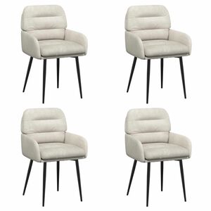 vidaXL Esszimmerst&uuml;hle 4 stk. Samt Creme 59 x 59,5 x 90 cm