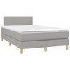 vidaXL Boxspringbett mit Matratze & LED Hellgrau 120x190 cm Stoff