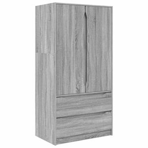 vidaXL Schrank mit T&uuml;r Graues Sonoma 79,5 x 49 x 156 cm Holzwerkstoff