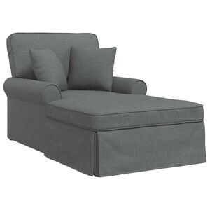 vidaXL Chaise Lounge mit Rock 3 stk. Dunkelgrau Stoff 91 x 157 x 91 cm