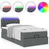 vidaXL Ottoman-Bett mit Matratze & LEDs Dunkelgrau 100x200 cm Stoff