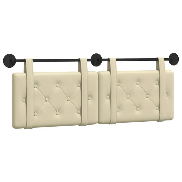 vidaXL H&auml;ngevorderseite Wandmontiert Creme 150 x 55 x 5 cm Kunstleder