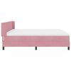 vidaXL Boxspringbett mit Matratze mit Kopfteil Rosa 200 x 200 cm Samt