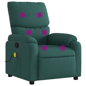 vidaXL Massage-Relaxsessel, dunkelgr&uuml;ner Stoff