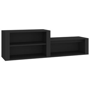 vidaXL Schuhschrank Schwarz 150x35x45 cm Holzwerkstoff