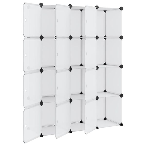 vidaXL Aufbewahrungsw&uuml;rfel-Organizer mit 12 W&uuml;rfeln und T&uuml;ren Transparent PP