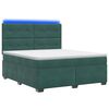 vidaXL Boxspringbett mit Matratze Dunkelgr&uuml;n 160 x 200 cm Samt