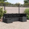 vidaXL Garten-Sofa-Set mit Kissen 6 pcs Schwarz Poly Rattan