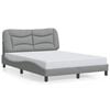 vidaXL Bettgestell ohne Matratze "Hvar" Hellgrau 120x200 cm Stoff