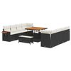 vidaXL Gartensofa-set 11 pcs Schwarz Poly-Rattan