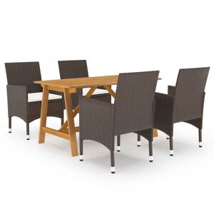 vidaXL 5-tlg. Garten-Essgruppe Braun