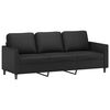 vidaXL 3-Sitzer-Sofa mit Hocker Schwarz 180 cm Kunstleder