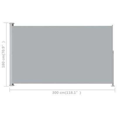 vidaXL Seitenmarkise Ausziehbar 180x300 cm Grau