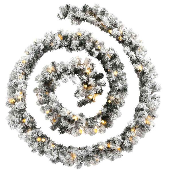 vidaXL Weihnachtsgirlande mit LED-Lichtern Grün 5 m PVC