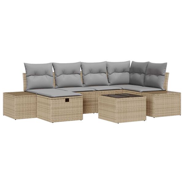 vidaXL Sofa Set mit Kissen 6 pcs Poly-Rattan
