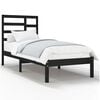 vidaXL Massivholzbett Schwarz 90x190 cm