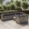 vidaXL 9-tlg. Garten-Lounge-Set mit Kissen Grau Poly Rattan