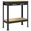 vidaXL Werkbank mit Regal Schwarz 80 x 40 x 91 cm Sperrholz und Metall
