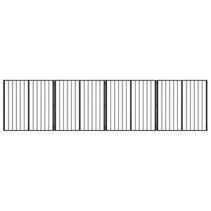 vidaXL Hundetor 4 stk. Schwarz 100 x 100 cm Verzinkter Stahl