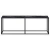 vidaXL Konsolentisch Schwarz Marmor-Optik 220x35x75,5 cm Hartglas