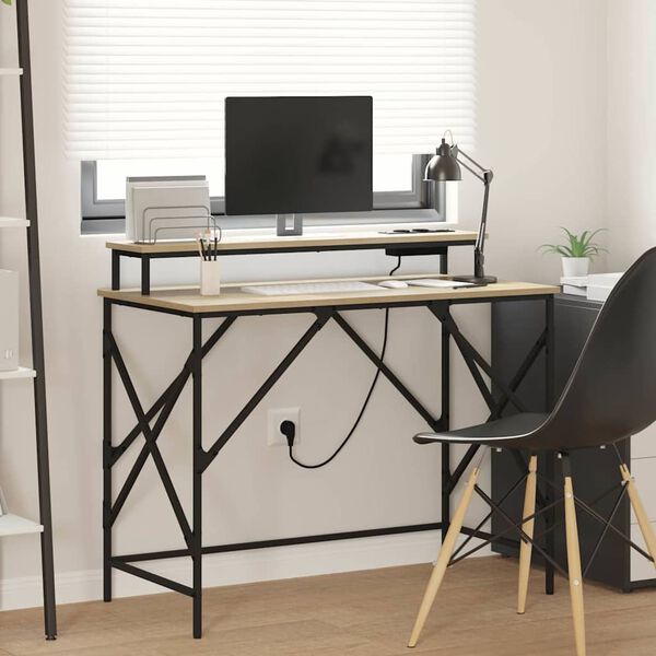 vidaXL Schreibtisch Sonoma-Eiche 100 x 50 x 86,5 cm Holzwerkstoff