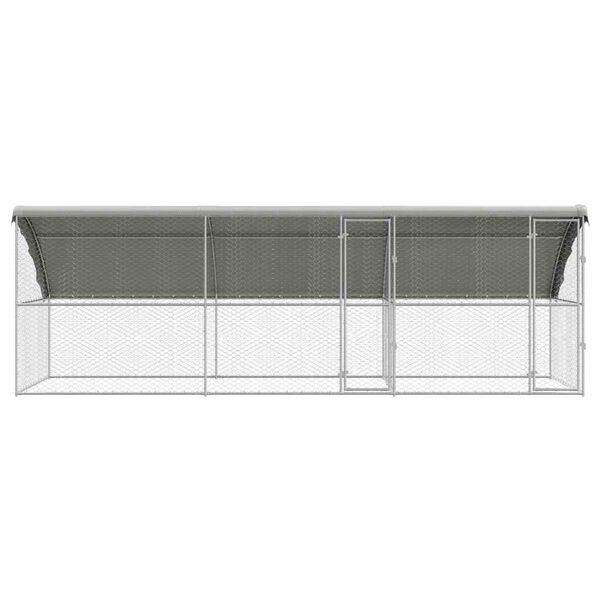 vidaXL Hundek&auml;fig 3 pcs Silber 6 x 2 x 2 m Verzinkter Stahl