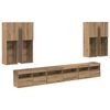 vidaXL TV-Wandregal-Set 7 stk. Artisan-Eiche Holzwerkstoff