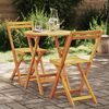 vidaXL Garten Bistro Set mit Kissen 3 pcs Braun Massivholz Akazie