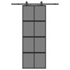 vidaXL Schiebet&uuml;r mit Beschlag Schwarz 76x205 cm Hartglas