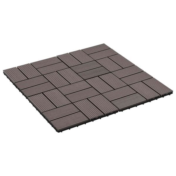 vidaXL Terrassenfliese 11 pcs Dunkelbraun 30 x 30 cm WPC