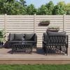 vidaXL 5-tlg. Garten-Lounge-Set mit Kissen Anthrazit Stahl