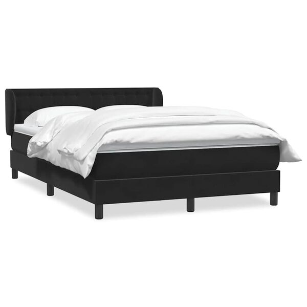 vidaXL Boxspringbett mit Matratze Schwarz 160x210 cm Samt
