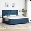 vidaXL Boxspringbett mit Matratze mit LED Blau 200 x 200 cm Stoff