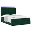 vidaXL Ottoman-Bett mit Matratzen & LEDs Dunkelgr&uuml;n 140x200 cm Samt