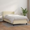 vidaXL Boxspringbett mit Matratze Creme 100x200 cm Kunstleder