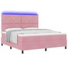 vidaXL LED Boxspringbett mit Matratze Rosa 180 x 200 cm Stoff