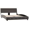 vidaXL Bettgestell mit LED Grau Kunstleder 140x200 cm