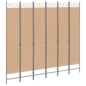 vidaXL 6-teiliger Raumtrenner Beige 240 x 220 cm Stoff
