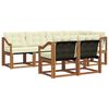 vidaXL Outdoor-Sofagarnitur mit Kissen 7 pcs Natur und Creme