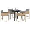 vidaXL Garten Essgruppe 5 pcs Beige Poly-Rattan