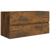 vidaXL Waschbeckenschrank R&auml;uchereiche 90x38,5x45 cm Holzwerkstoff