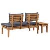 vidaXL Gartenbank 2 pcs Grau und Braun Massivholz Teak