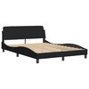 vidaXL Bett mit Matratze "Dover" Schwarz 120x200 cm Stoff