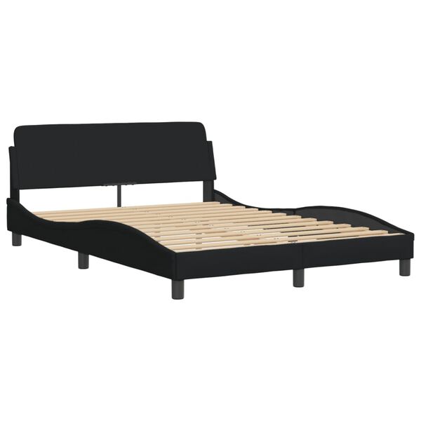 vidaXL Bett mit Matratze "Dover" Schwarz 120x200 cm Stoff