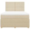 vidaXL Boxspringbett mit Matratze Creme 160x200 cm Stoff