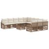 vidaXL Gartensofa-set Verstellbar 12 pcs Beige Poly-Rattan