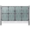 vidaXL Schwarzes Einzeltor f&uuml;r Z&auml;une 300 x 175 cm