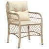 vidaXL Garten Essgruppe mit Kissen 3 pcs Beige Poly-Rattan