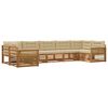 vidaXL Outdoor-Sofagarnitur 7 stk. Natur und Beige Massivholz Akazie